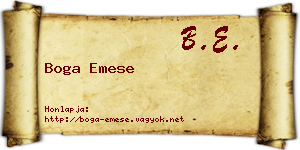 Boga Emese névjegykártya